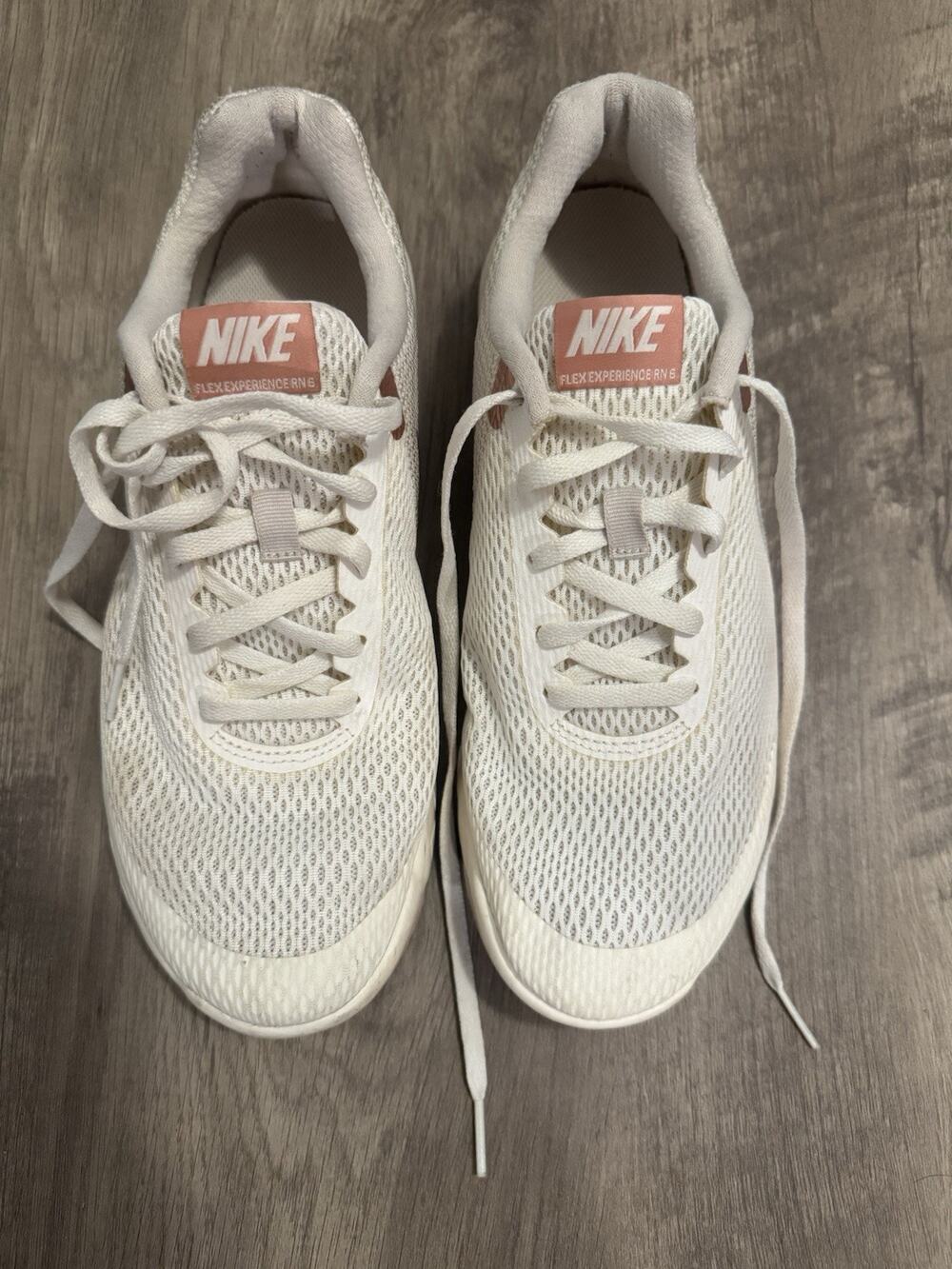 Nike Flex Experience RN 6 Women’s Running Shoes Size 9.5 White Pink 881805-102